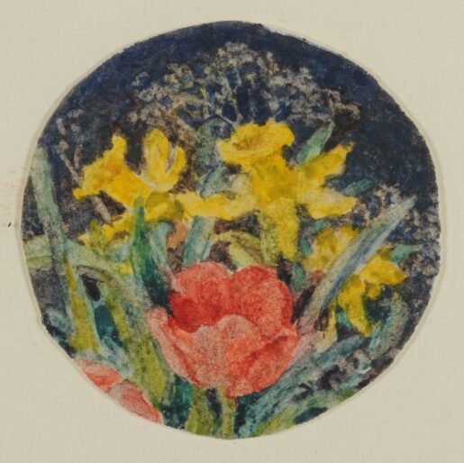 Cumming Kate Taylor Two Daffodils And One Red Tulip C 1943 001 A 45 Lln Re Sized